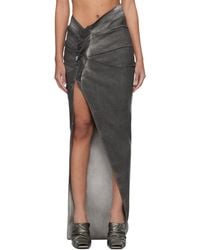Rick Owens - グレー Edfu デニム マキシスカート - Lyst
