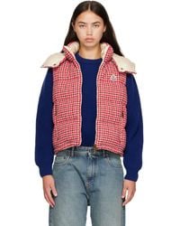 Moncler - Niverolle Houndstooth Wool Blend Down Vest - Lyst