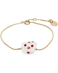 Marni - Gold & Red Pietra Dura Bracelet - Lyst