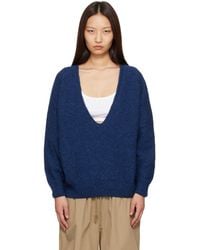 Baserange - Pull Soar Bleu À Col En V - Lyst
