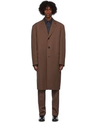 Lemaire - Manteau brun suit - Lyst