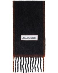 Acne Studios - ブラック ナロー ウール モヘア マフラー - Lyst