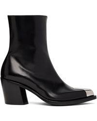 Alexander McQueen - Toe-cap Leather Heeled Ankle Boots - Lyst