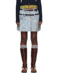 ANDERSSON BELL - Python Fade Denim Printed Miniskirt - Lyst