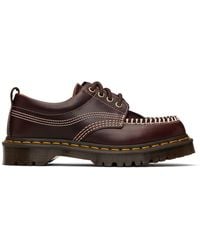 Dr. Martens - Burgundy Lowell Leather Moc Toe Derbys - Lyst