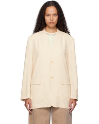 AURALEE - Tropical Wool No Collar Blazer - Lyst