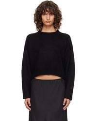 Loulou de Saison - Pull Droit Bruzzi Noir En Laine Et Cachemire À Logo - Lyst