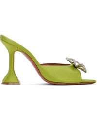 AMINA MUADDI - Green Rosie Heeled Sandals - Lyst
