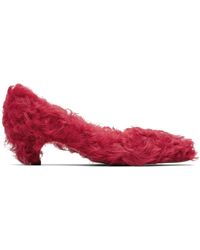 Undercover - Chaussures À Talon Rouges En Peau Retournée - Lyst