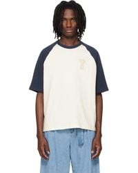 Ami Paris - Cotton Ami De Coeur Knitted Patch T-Shirt - Lyst