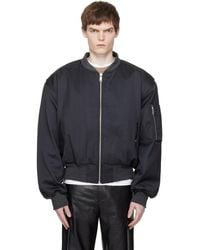 Entire studios V-Neck Leather Jacket in Black for Men | Lyst