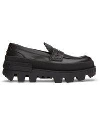 Moncler Leather Maxence Loafers - Black