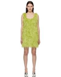 Stine Goya - Green Galilea Faux-fur Minidress - Lyst