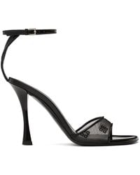 Givenchy - Black Stitch 4g Mesh Heeled Sandals - Lyst