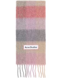 Acne Studios - Écharpe Rose Et Mauve En Mohair À Carreaux - Lyst