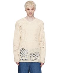 Our Legacy - Off-white V-neck Sweater - Lyst