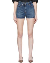 Femme Vêtements Shorts Shorts en jean et denim Short en jean à taille mi-haute Jean Valentino en coloris Bleu 