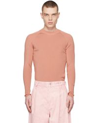 Dries Van Noten - Pull rose à col ras du cou - Lyst