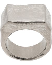 MM6 by Maison Martin Margiela - Metal Chiseled Ring - Lyst