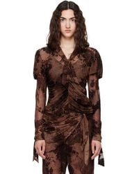 Anna Sui - Dahlia Tulle Knit Long Sleeve Blouse - Lyst