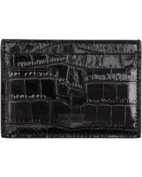 Tom Ford - Shiny Croc 'T Line' Money Clip Card Holder - Lyst