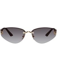 Cartier - Gold Cat-eye Sunglasses - Lyst