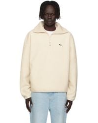 Lacoste - Off- High Zipped Neck Sweatshirt - Lyst