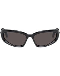 Balenciaga - Black Swift Oval Sunglasses - Lyst