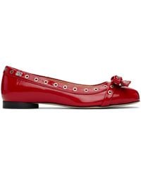 Ganni - Eyelet Bow Ballerina Flats - Lyst