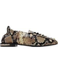 Toga - Embossed Snake Ballerina Loafers - Lyst