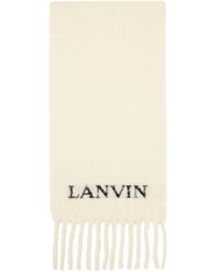 Lanvin - White Fringed Scarf - Lyst