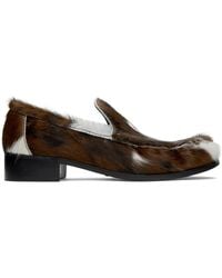 Acne Studios - Brown & White Leather Loafers - Lyst