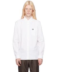 Fred Perry - White Embroidered Shirt - Lyst