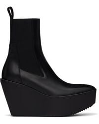 rick owens SLIVER PLATFORM BEATLE サイズ42 Rick Owens Black Sliver Platform Beatle Boots Rick Owens