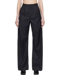 MM6 by Maison Margiela - Pinstripe Wool Wide-Leg Trousers - Lyst