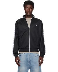 Fred Perry - ブラック Taped トラックジャケット - Lyst