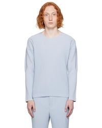 Homme Plissé Issey Miyake - Homme Plissé Issey Miyake Blue Monthly Color September Long Sleeve T-shirt - Lyst