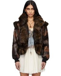 Chloé - Short Hybrid Leather Bomber Jacket - Lyst