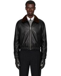 Ernest W. Baker - Ssense Exclusive Leather Harrington Jacket - Lyst