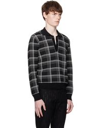 トップス ernest w baker Cable Knit Polo Ernest W. Baker: Men's Cable Knit Zip Polo (Black) | DSMNY E