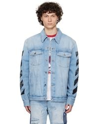 Off-White c/o Virgil Abloh - Off- Fresco Diag Arrow Skate Denim Jacket - Lyst