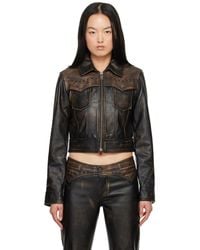 Guess USA - Colorblock Leather Jacket - Lyst