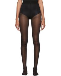 Alexander Wang Black Crystal Logo Tights