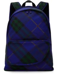 Burberry - Grand sac à dos bleu à poche en forme de bouclier - Lyst