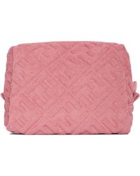 Fendi Pink Terrycloth Small Forever Beauty Pouch