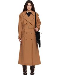 Isabel Marant - Trench Violette Brun Clair En Coton - Lyst