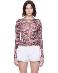 Miaou - T-Shirt Amelia Blanc Et Bourgogne - Lyst