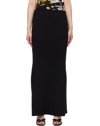 Versace Jeans Couture - Baroque Buckle Ribbed Maxi Skirt - Lyst