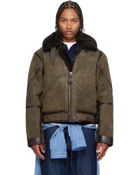 Polo Ralph Lauren - Khaki Shearling Flight Jacket - Lyst
