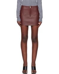 REMAIN Birger Christensen - Burgundy Bonded Leather Miniskirt - Lyst